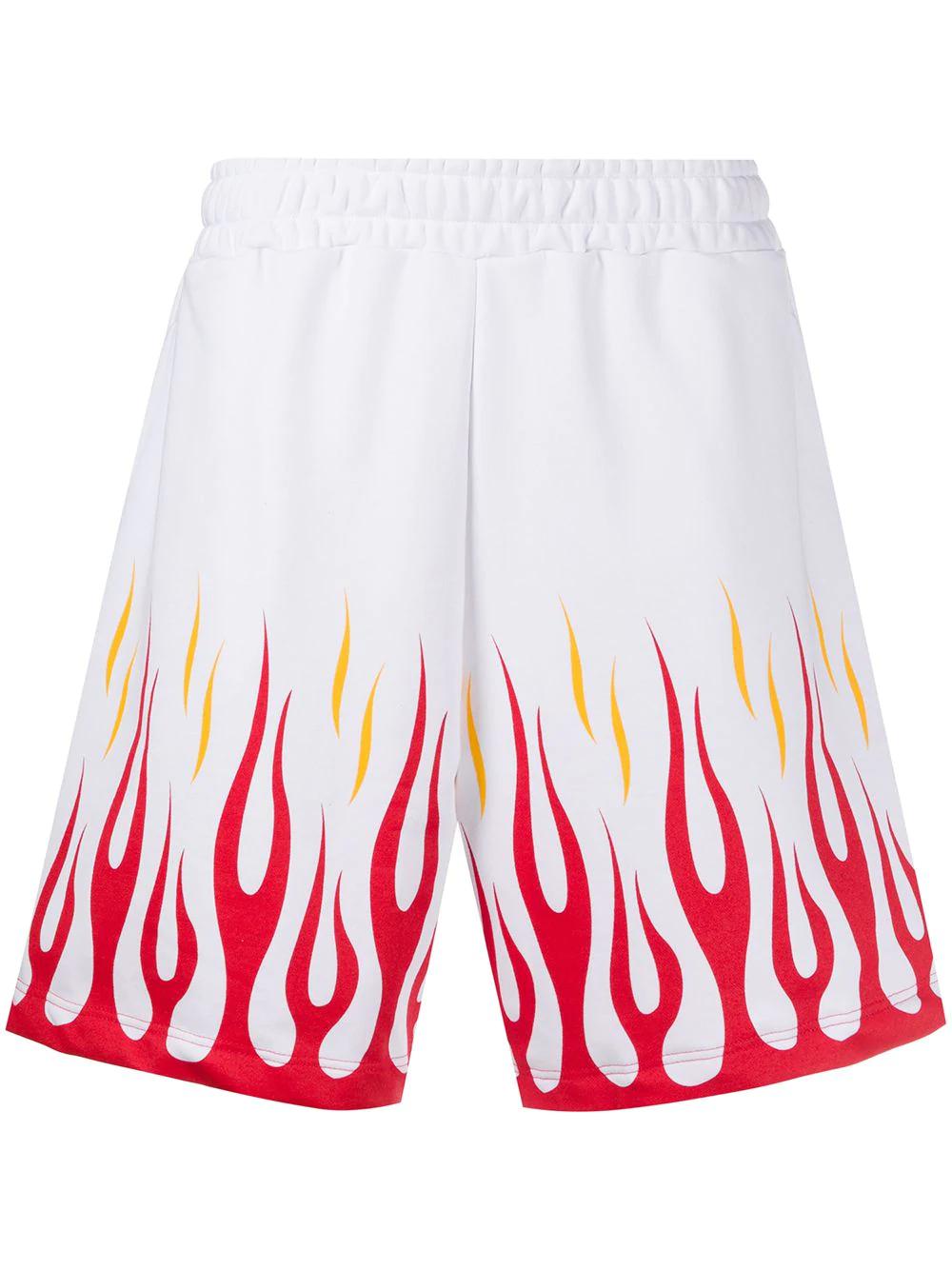 flames print track shorts by OMC