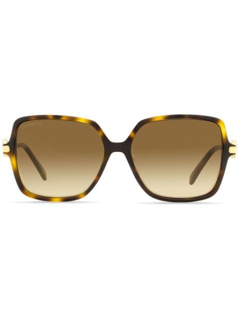 tortoiseshell-effect square-frame sunglasses by OMEGA EYEWEAR