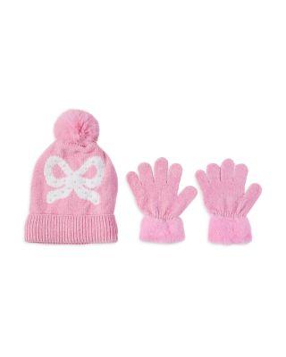 Girls' Bow Hat & Gloves Set - Big Kid by OMG ACCESSORIES