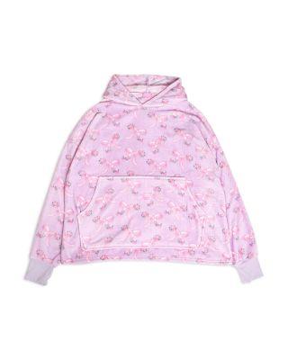 Girls' Bow Print Pullover Hoodie - Little Kid by OMG ACCESSORIES