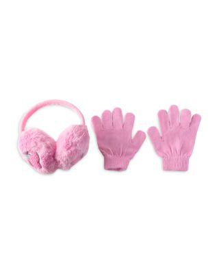 Girls' Cherry Faux Fur Earmuffs & Gloves Set - Big Kid by OMG ACCESSORIES