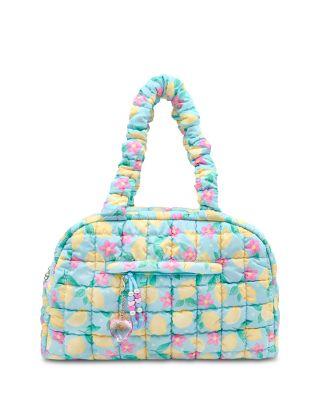 Girls' Lemon Floral Scrunch Duffle Bag by OMG ACCESSORIES