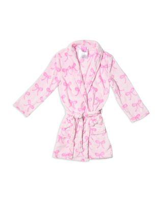 Girls' Striped Bow Print Cozy Robe - Big Kid by OMG ACCESSORIES