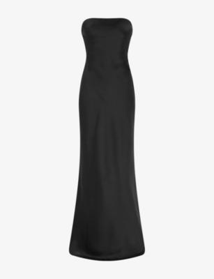 Amdra Strapless Satin Maxi Dress by OMNES