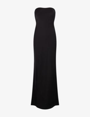 Amdra Strapless Satin Maxi Dress by OMNES