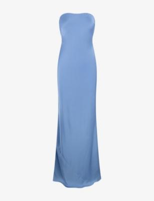 Amdra Strapless Satin Maxi Dress by OMNES