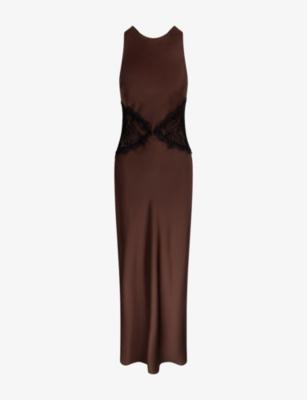 Andrea Lace-Insert Satin Maxi Dress by OMNES