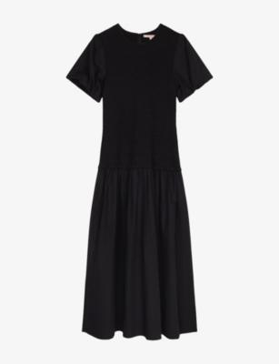 Aria Shirred-Bodice Cotton Midi Dress by OMNES
