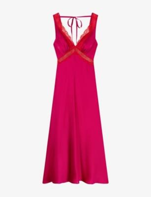 Aurelia Lace-Trim Satin Maxi Dress by OMNES