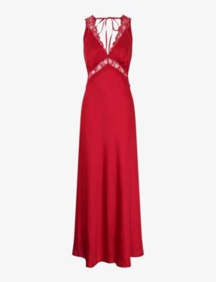 Aurelia lace-trim satin maxi dress by OMNES