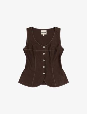 Austen Sleeveless Linen-Blend Top by OMNES