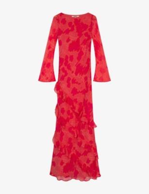Bridie Blur-Print Chiffon Maxi Dress by OMNES