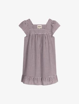 Delphine Gingham-Print Cotton Mini Dress by OMNES