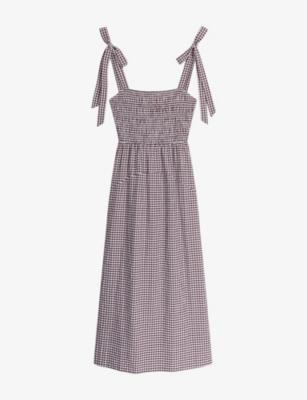 Dixie Gingham Cotton Midi Dress by OMNES