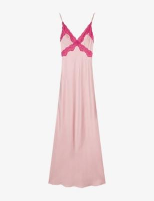 Drew Lace-Trim Satin Maxi Dress by OMNES