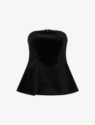 Etta Strapless Stretch-Velvet Top by OMNES