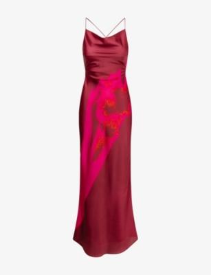 Ginny Floral-Print Satin Maxi Dress by OMNES