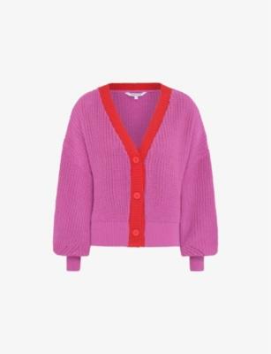 Hopper contrast-trim cotton cardigan by OMNES