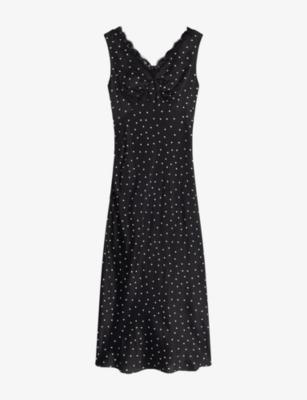 Jennifer Polka-Dot Satin Maxi Dress by OMNES