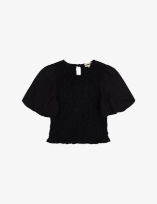 Nicolla Shirred-Bodice Linen-Blend Top by OMNES