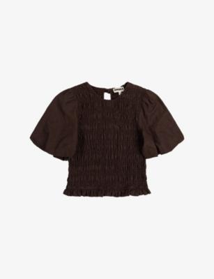 Nicolla Shirred-Bodice Linen-Blend Top by OMNES