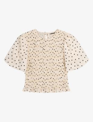 Nicolla Shirred-Bodice Linen-Blend Top by OMNES