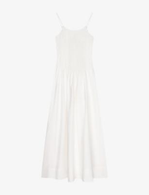 Paulina Smocked Cotton-Poplin Maxi Dress by OMNES