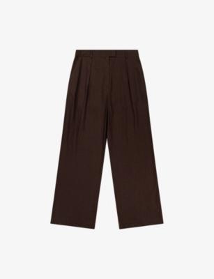 Pearl Wide-Leg Linen-Blend Trousers by OMNES