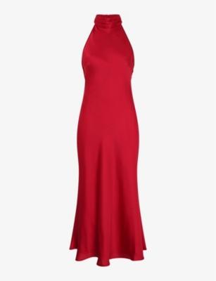 Seychelles halterneck satin maxi dress by OMNES
