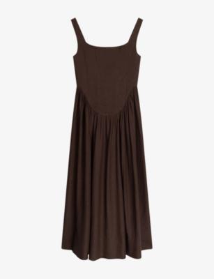 Suri Square-Neck Linen-Blend Maxi Dress by OMNES