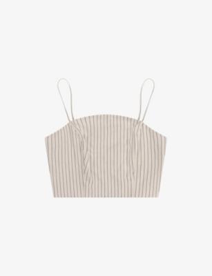Trisha Striped Linen-Blend Top by OMNES