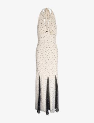 Vivi Polka-Dot Chiffon Maxi Dress by OMNES