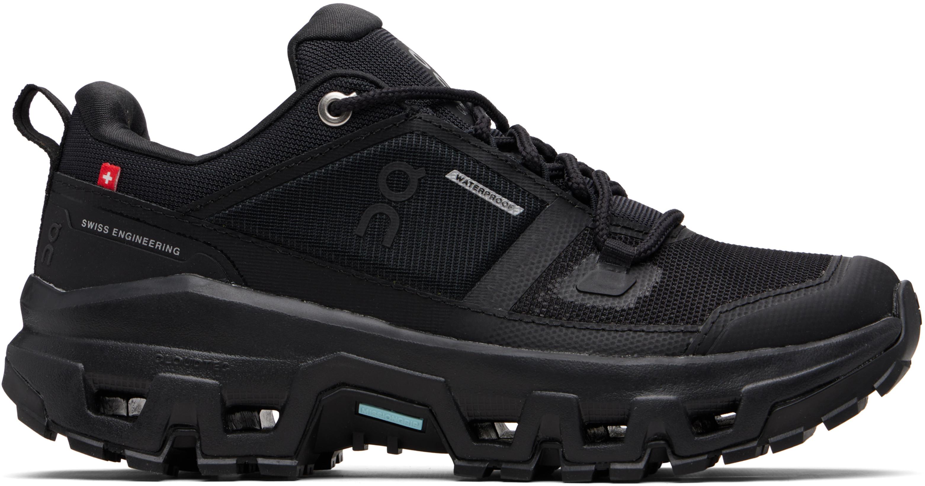 Black Cloudrock Low Waterproof Sneakers by ON RUNNING