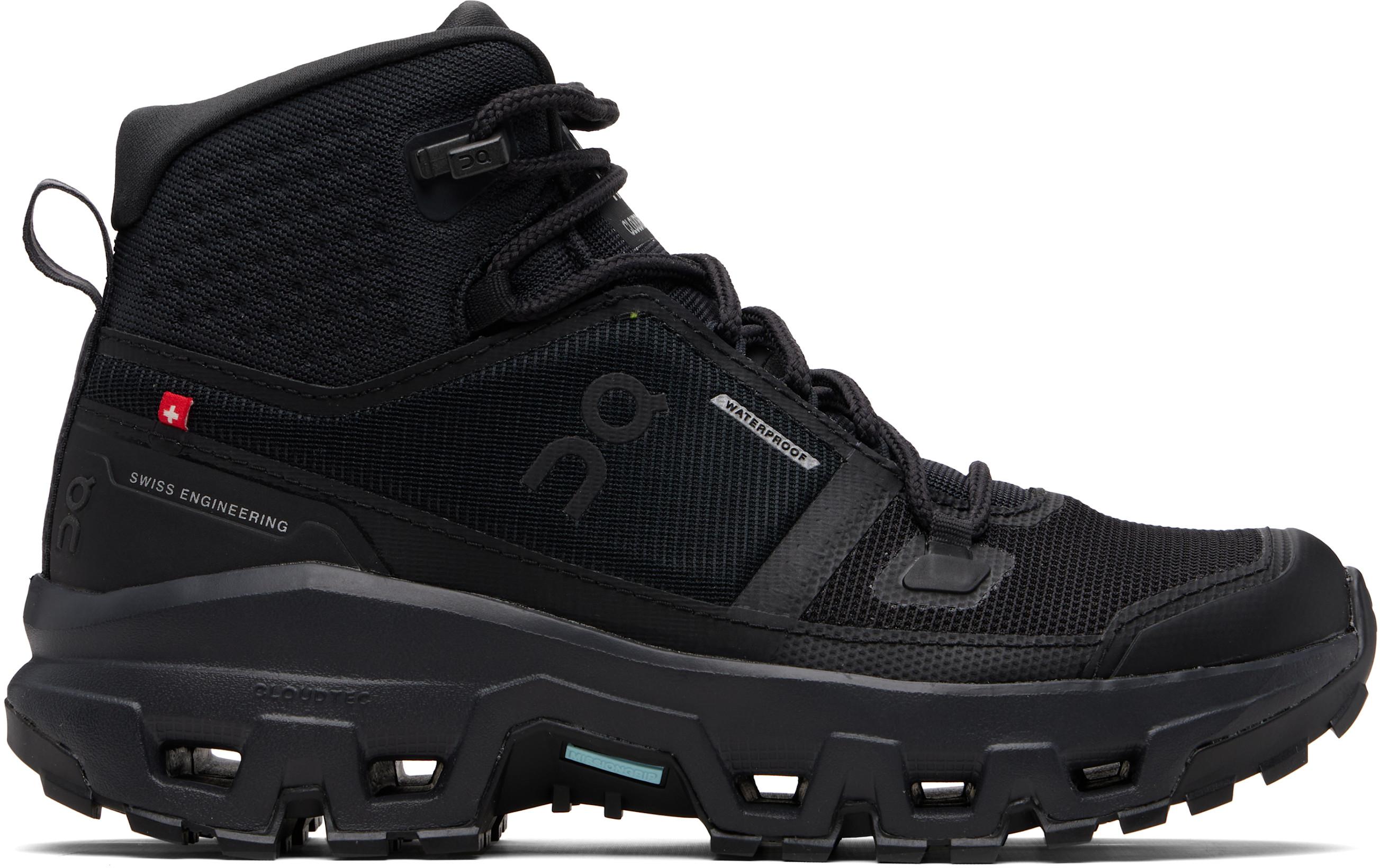 Black Cloudrock Mid Waterproof Sneakers by ON RUNNING
