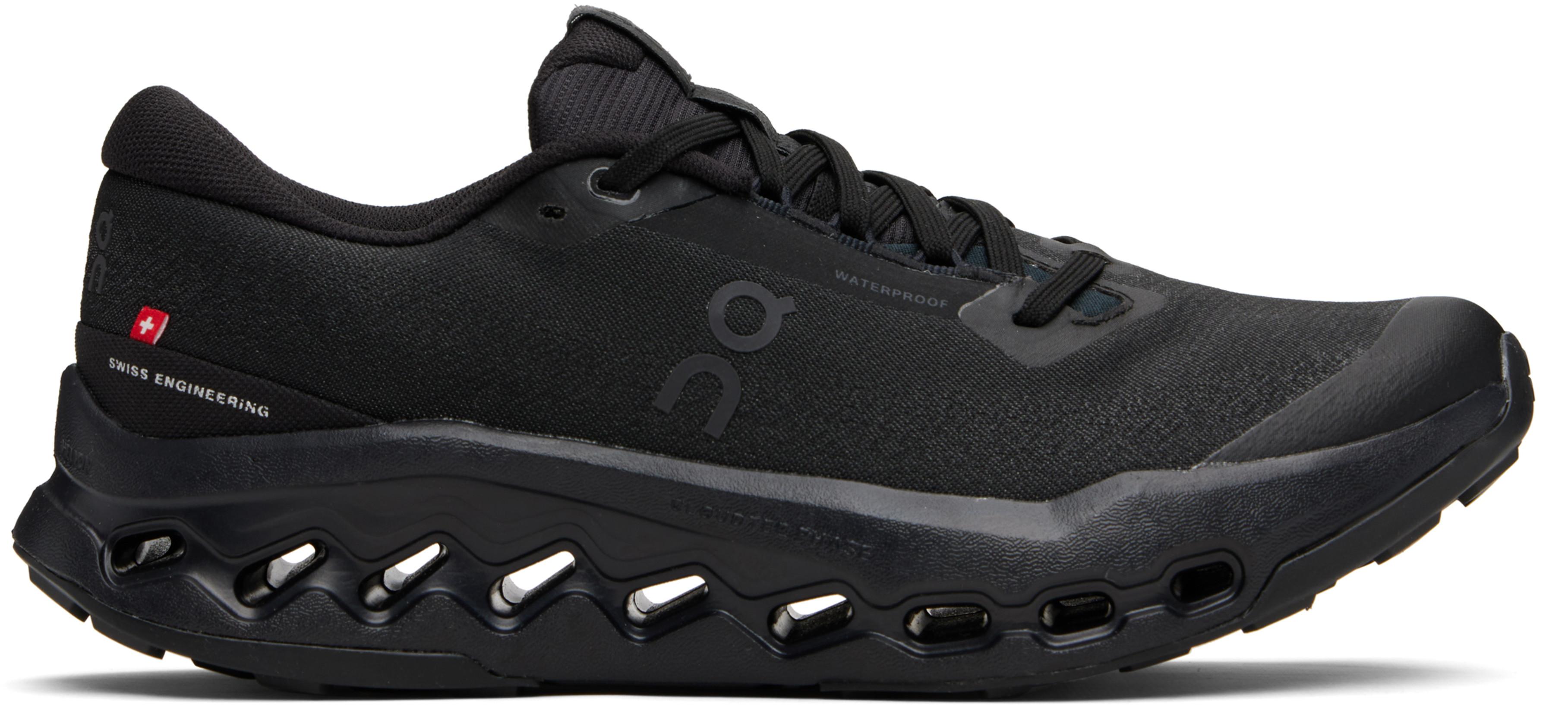 Black Cloudsurfer Trail 2 Waterproof Sneakers by ON RUNNING