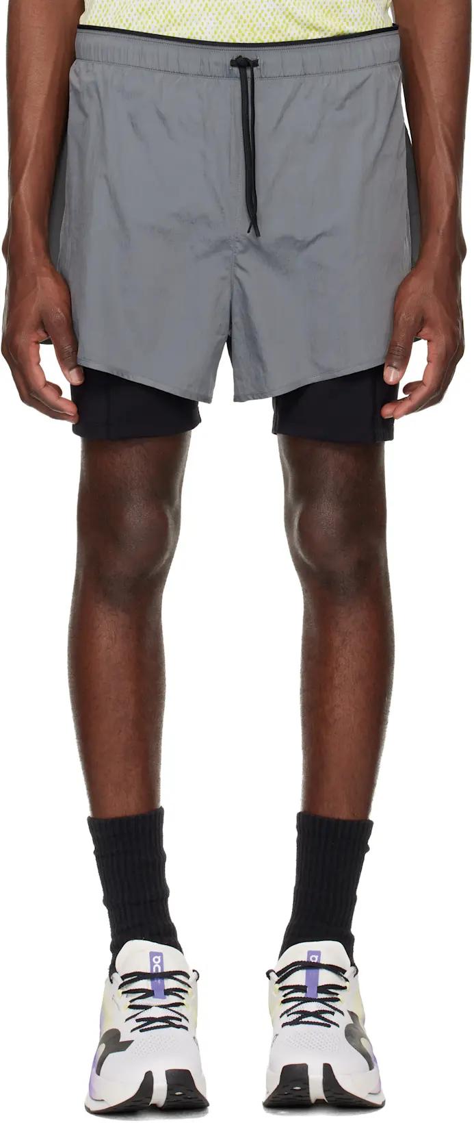 Gray Performance Volt Running Shorts by ON RUNNING