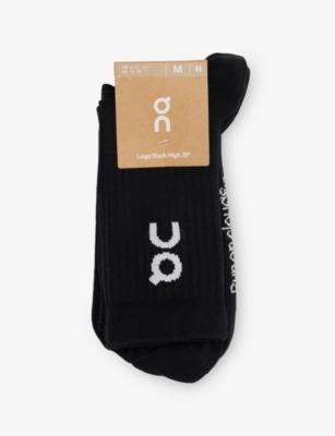 Logo Ribbed Pack of Three Stretch-Cotton Blend Socks by ON RUNNING