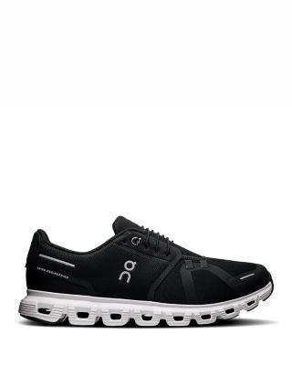 Men's Cloud 6 Lace Up Sneakers in Black/White by ON RUNNING