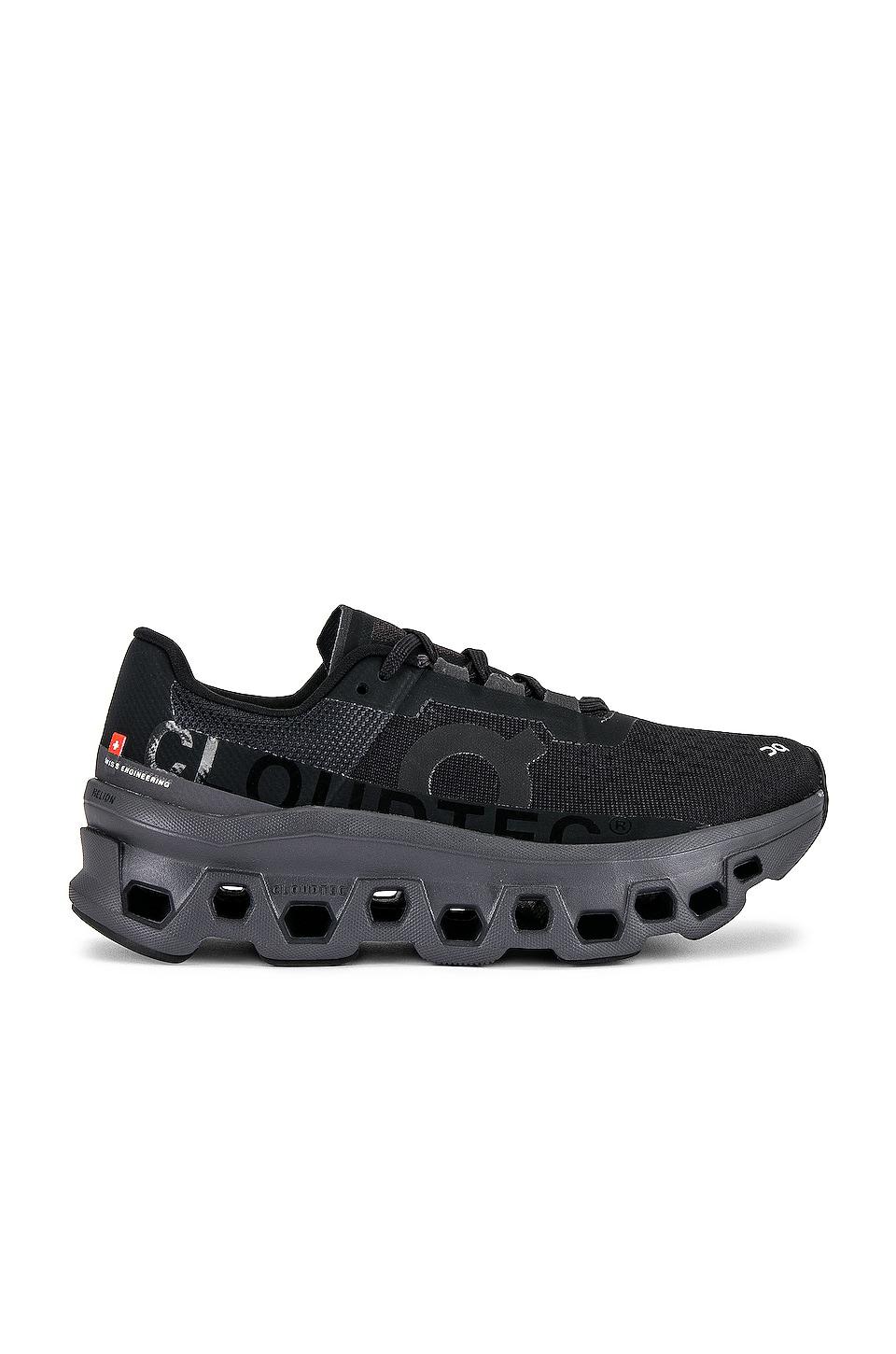 On Cloudmonster Sneaker in Black by ON RUNNING