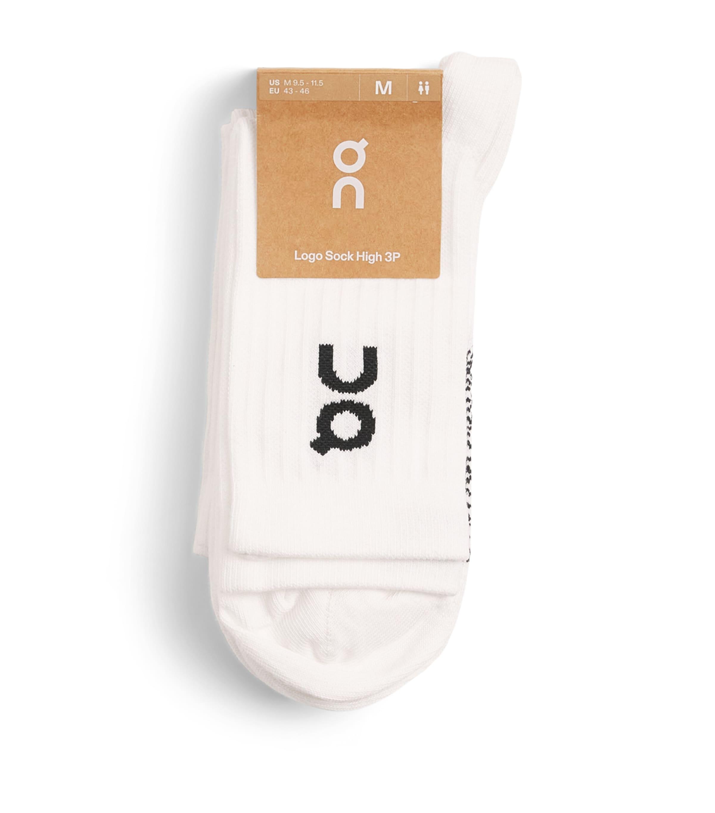 On Cotton-Blend Logo High Socks (Pack of 3) by ON RUNNING
