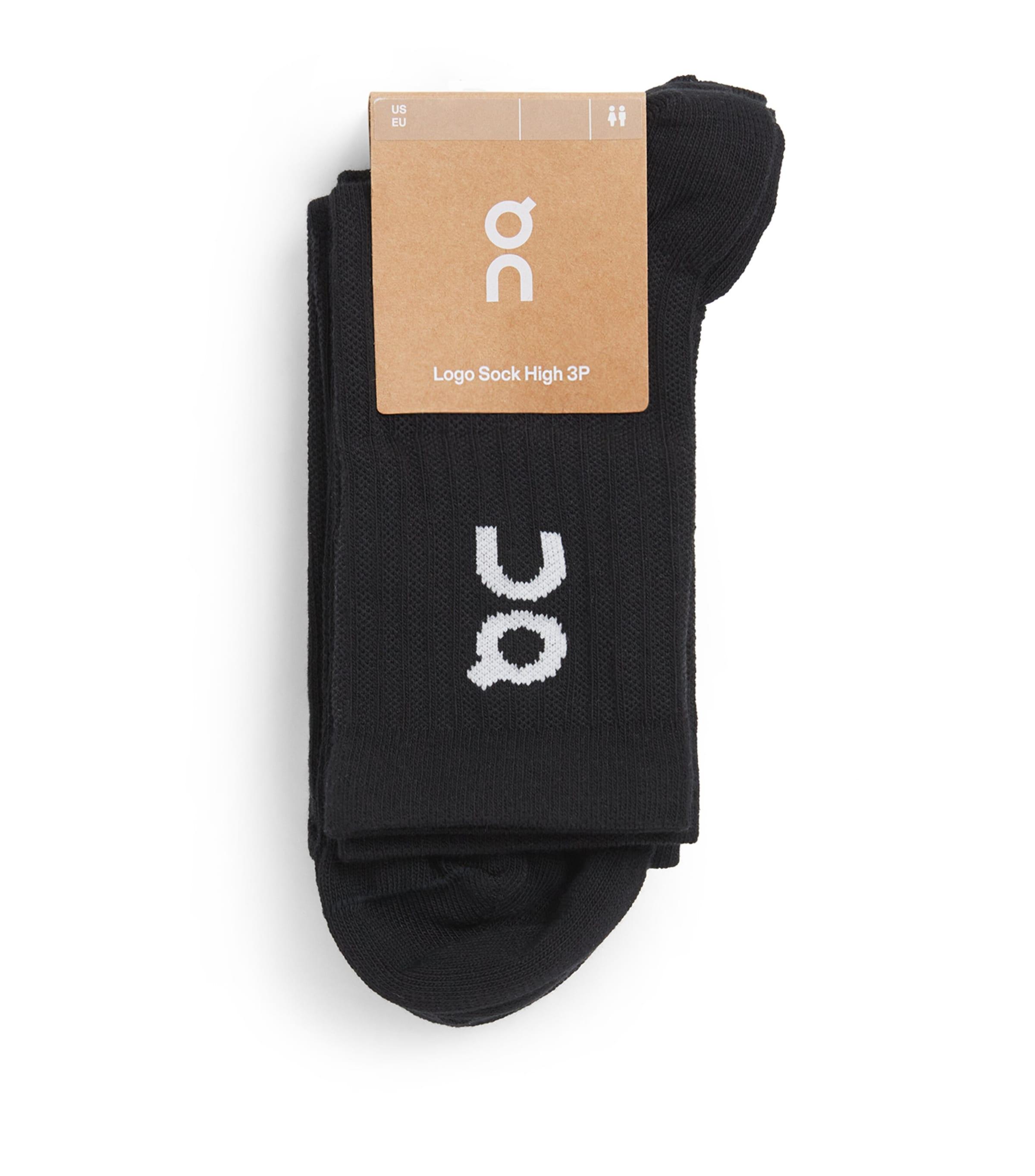 On Cotton-Blend Logo High Socks (Pack of 3) by ON RUNNING