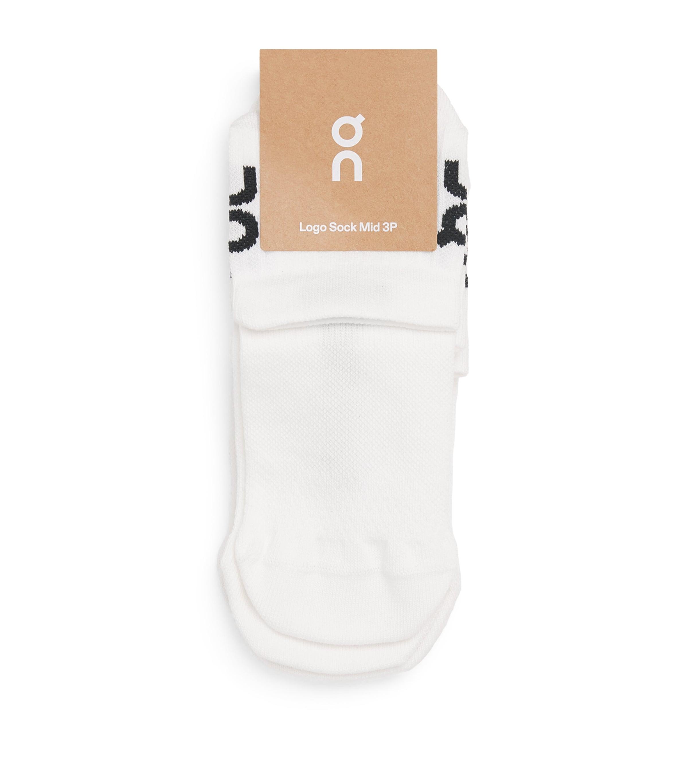 On Organic Cotton-Blend Logo Mid Socks (Pack of 3) by ON RUNNING