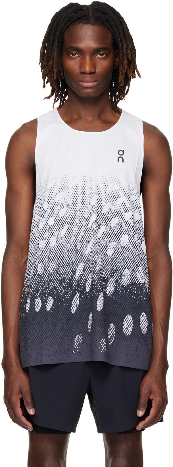 White & Gray Zero Singlet Running Top by ON RUNNING