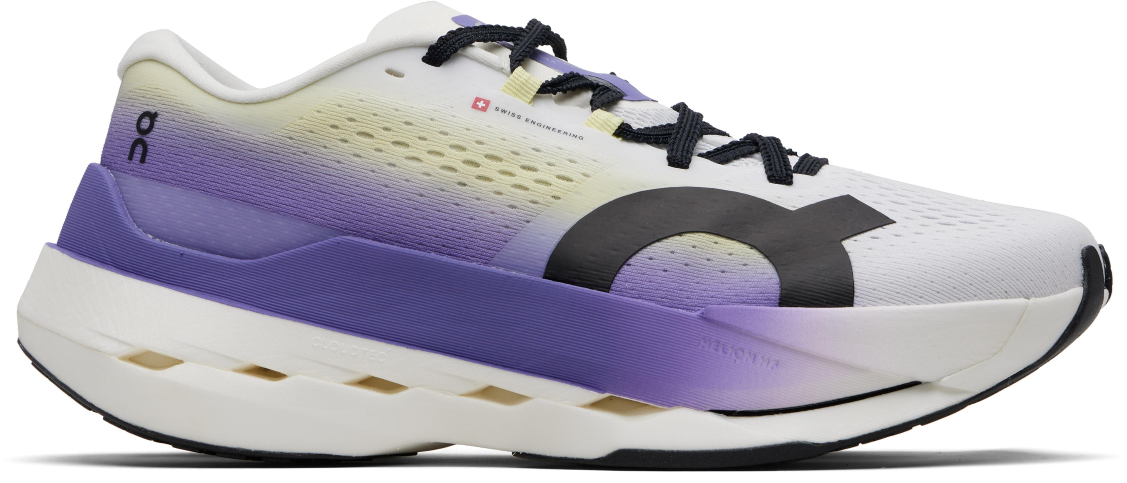 White & Purple Cloudboom Max Sneakers by ON RUNNING