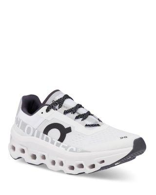 Women's Cloudmonster Road Running Sneakers in All White by ON RUNNING