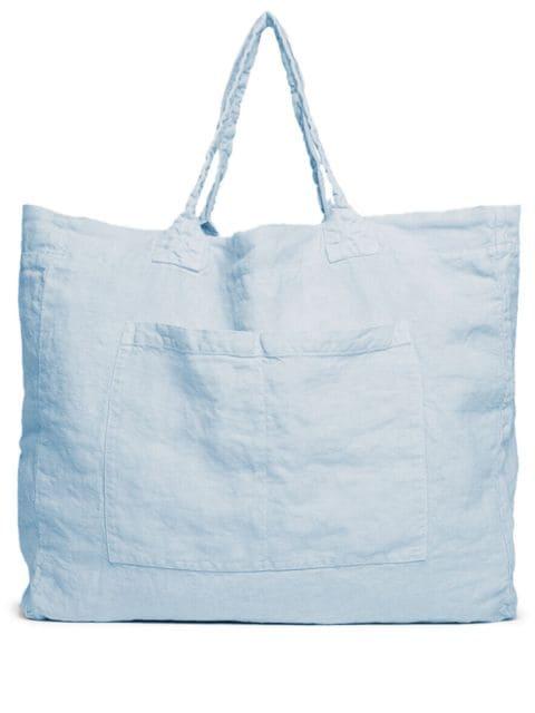 Weekend linen tote bag by ONCE MILANO