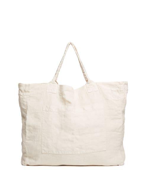 linen weekend tote bag by ONCE MILANO
