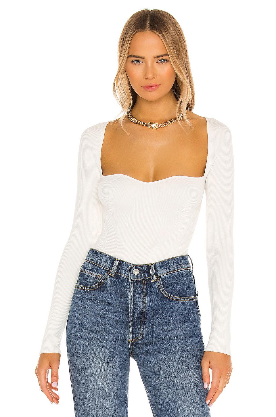 One Grey Day X REVOLVE Seville Bodysuit in Ivory by ONE GREY DAY
