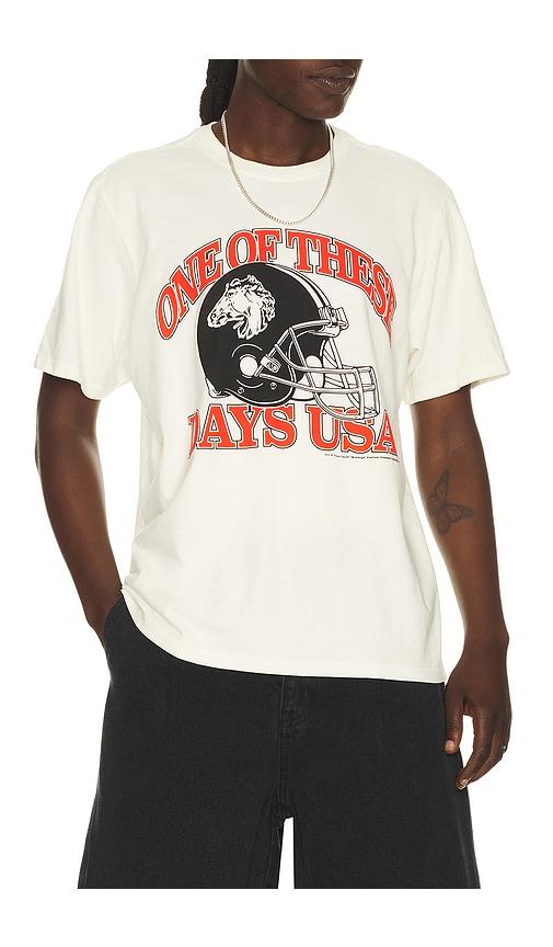 ONE OF THESE DAYS Days Usa Tshirt in Ivory by ONE OF THESE DAYS