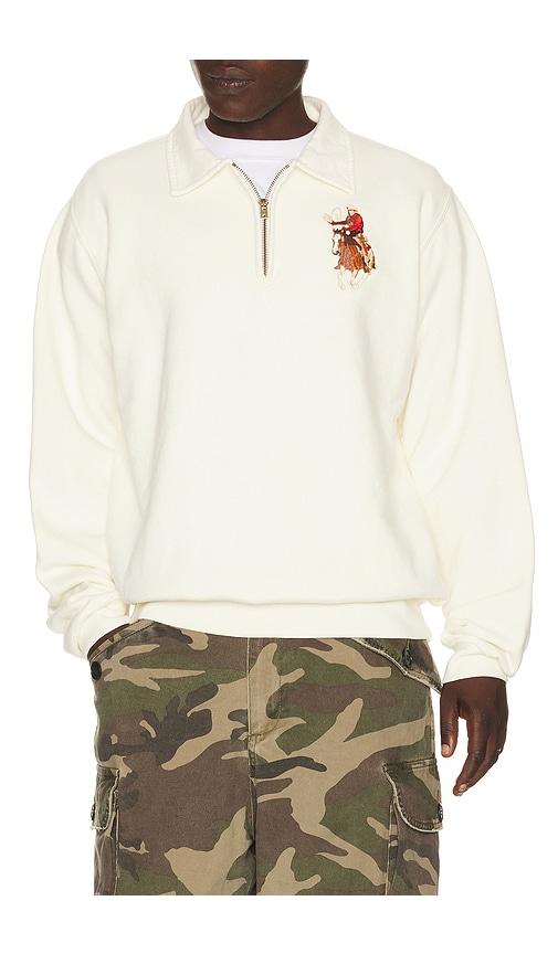 ONE OF THESE DAYS Lasso Sport Quarter Zip in White by ONE OF THESE DAYS